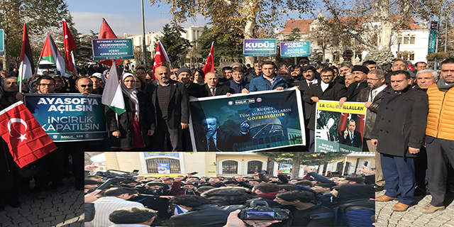 Konya’da Kudüs protestosu
