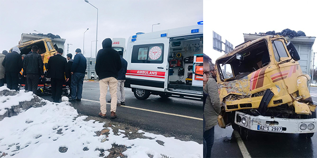 Konya’da kamyonla tır çarpıştı: 1 yaralı
