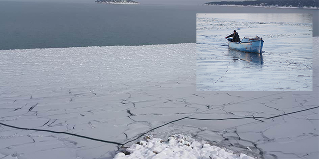 Beyşehir Gölü’nün kıyı kesimleri buz tuttu