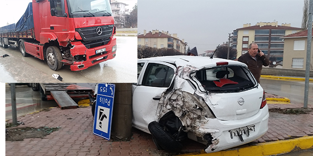Konya’da tır otomobille çarpıştı: 1 yaralı