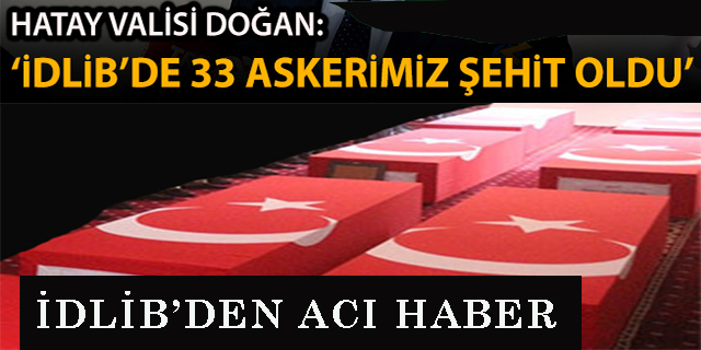 Hatay Valisi Doğan: "33 Mehmetçiğimiz şehit olmuştur"