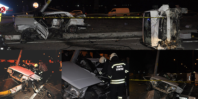 Hafif ticari araçla otomobil çarpıştı: 1 ölü, 9 yaralı
