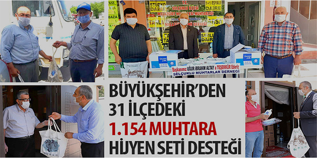 Konya Büyükşehir’den bin 154 muhtara hijyen seti desteği