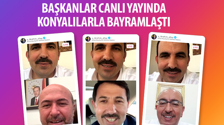 Başkanlar canlı yayında Konyalılarla bayramlaştı