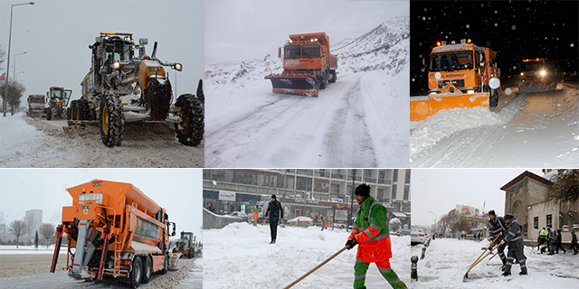 Büyükşehir, kar ve buzlanmaya karşı 31 ilçede 24 saat görev başında