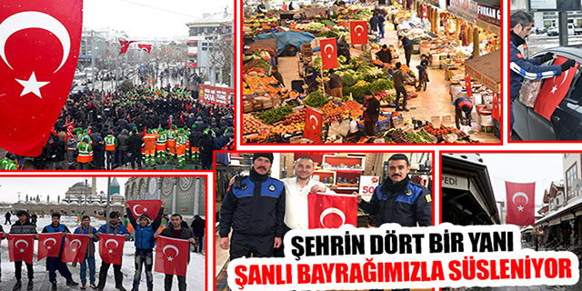 Konya’nın dört bir yanı Türk bayrağıyla süsleniyor