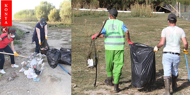 Beyşehir’de doğal alanlardan 315 poşet çöp toplandı