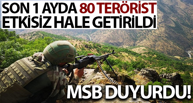 MSB: “Son 1 ayda toplam 31 operasyon icra edilmiş, 80 terörist etkisiz hale getirilmiştir”