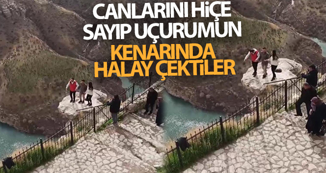 Canlarını hiçe sayıp uçurumun kenarında halay çektiler