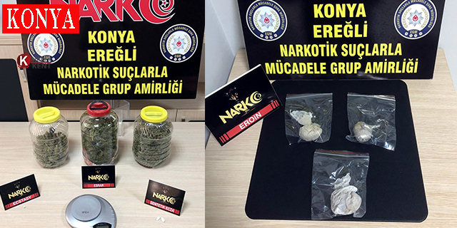Konya’da uyuşturucu operasyonunda 3 tutuklama
