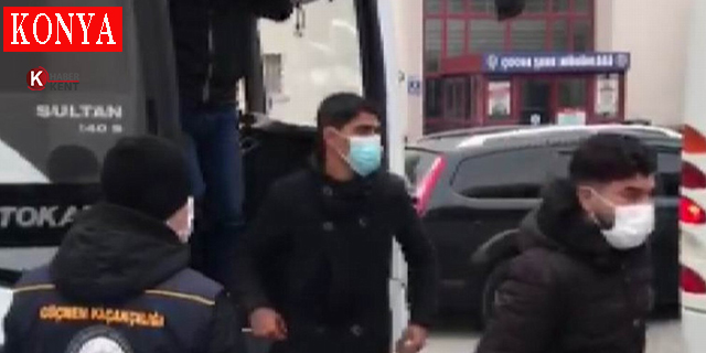 Konya’da kaçak göçmenler ve organizatör polise yakalandı