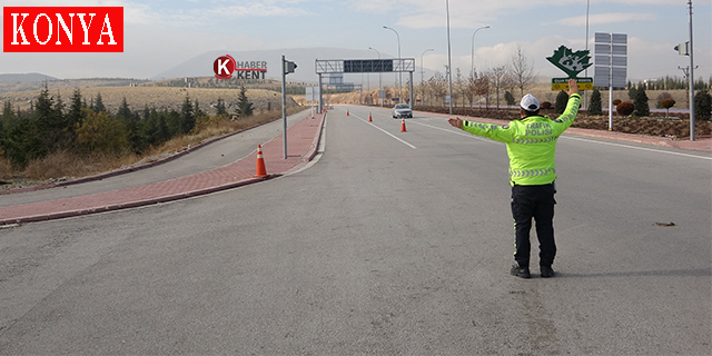 Konya’da yeni yılın ilk gününde yollar boş kaldı