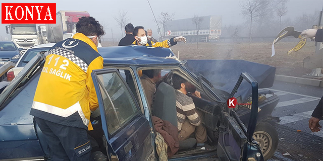 Konya’da sisli hava kazaya sebep oldu: 4 yaralı