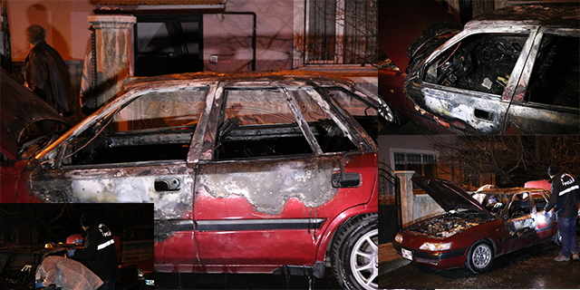 Konya’da park halindeki otomobil kundaklandı