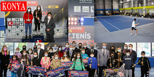 ‘Meram Kort Tenis Kış Turnuvası’nda Şampiyonlar Ödüllerini Aldı