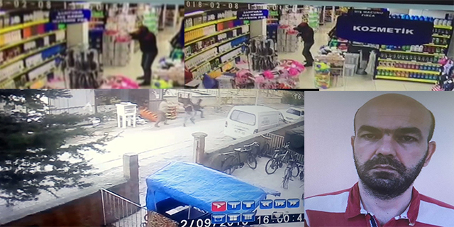 Cezaevi firarisi silahlı soyguncuyu market çalışanı eşyayla kafasından vurdu